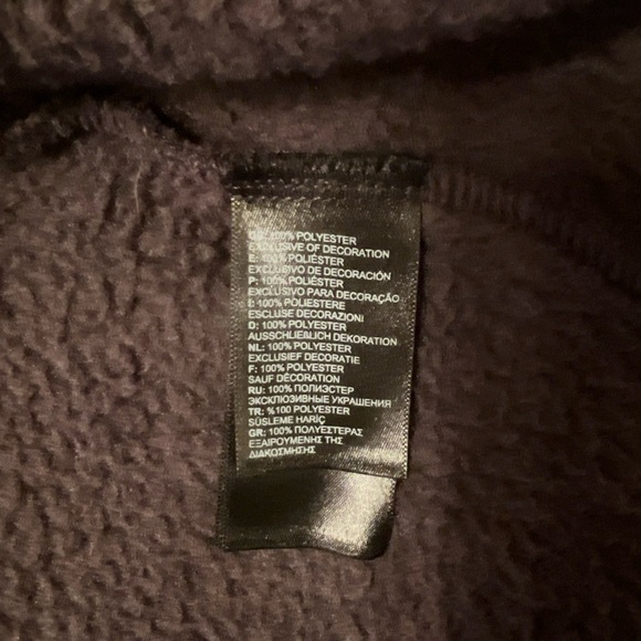 THE NORTH FACE Jacket Womens Large Gray Cresent Parka Fleece Sweater Hooded - Picture 7 of 9